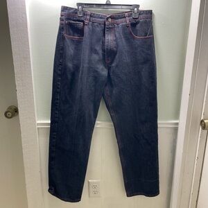 Akademiks Dark Blue Jeans with Red Accents